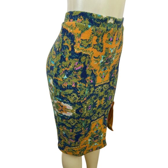 Chelsea & Theodore Women’s Knit Pencil Skirt Multicolor Abstract Pattern Sz S - Picture 2 of 6